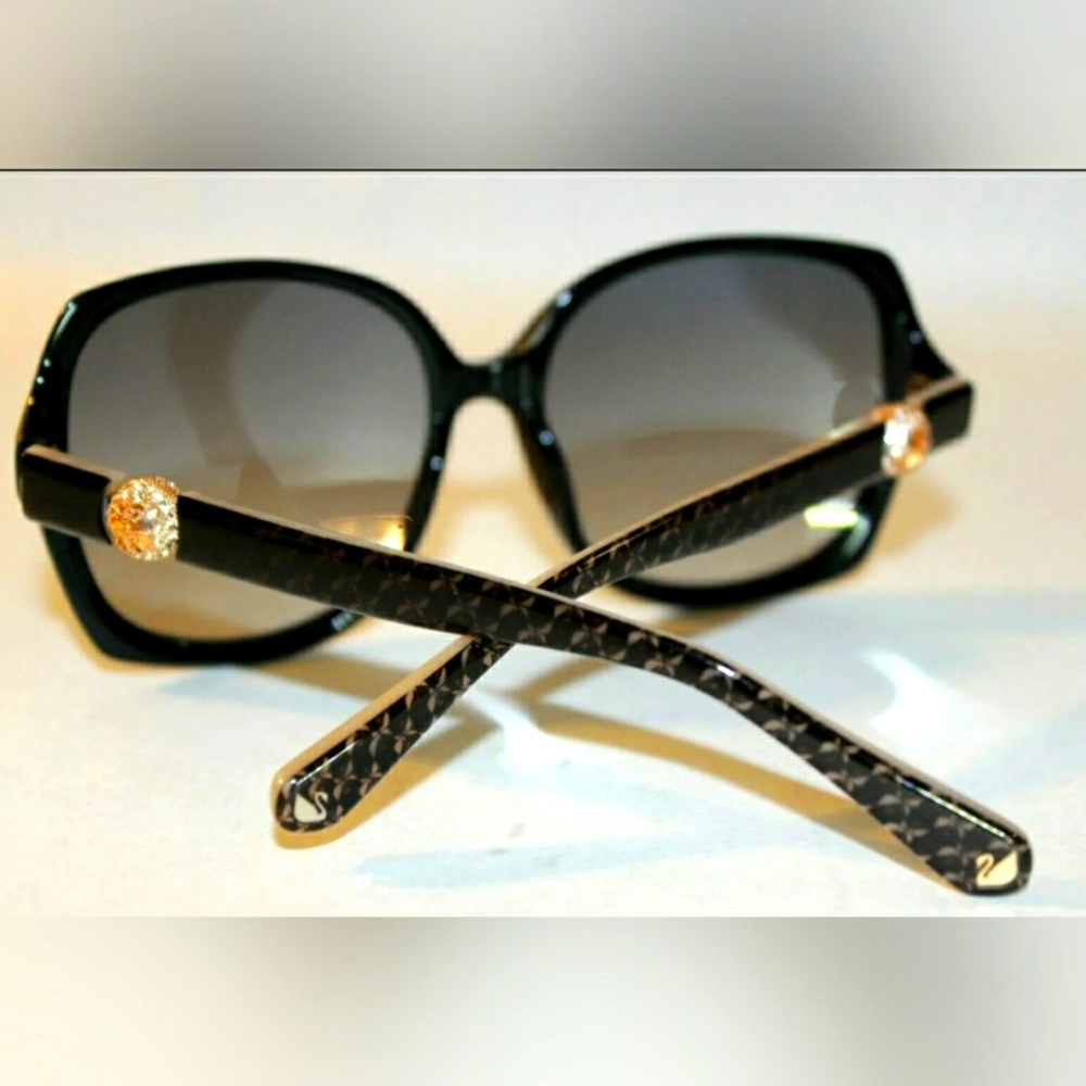 NEW SWAROVSKI DISCO BUTTERFLY DIAMOND SUNGLASSES: BLACK GOLD